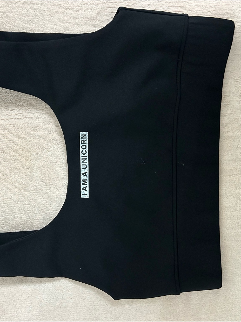 Burberry Black Racerback Crop Top with White Chest Text